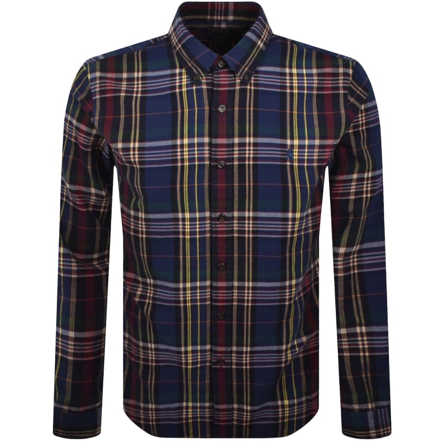 Ralph Lauren Check Long Sleeve Shirt Navy | Mainline Menswear ca